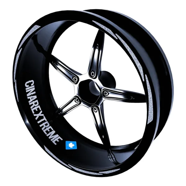 Çınar Extreme 3 Parça Tasarımlı Yaldızlı Gümüş Jant Şeridi Sticker