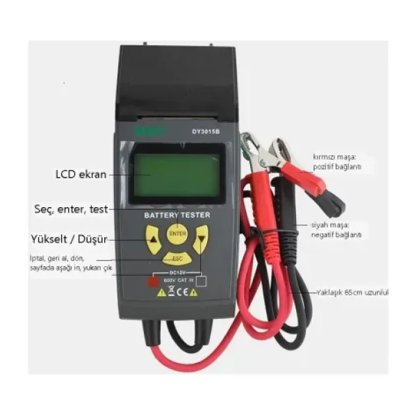 DUOYI DY 3015B Termal Yazıcılı Akü Test Cihazı 12V