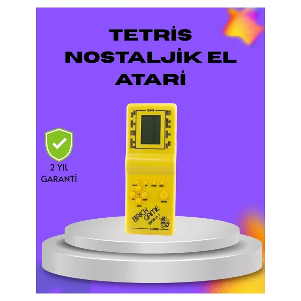 Epilons Klasik Tetris Oyunu El Konsolu - Taşınabilir Pil Ile Çalışan Retro El Aterisi