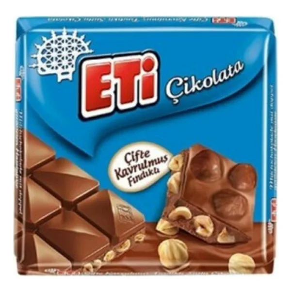 Eti Çifte Kavrulmuş Fındıklı 60 gr Kare Çikolata