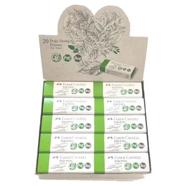 Faber Castell Doğa Dostu Silgi Büyük Boy 20'li Paket Pvc Içermez