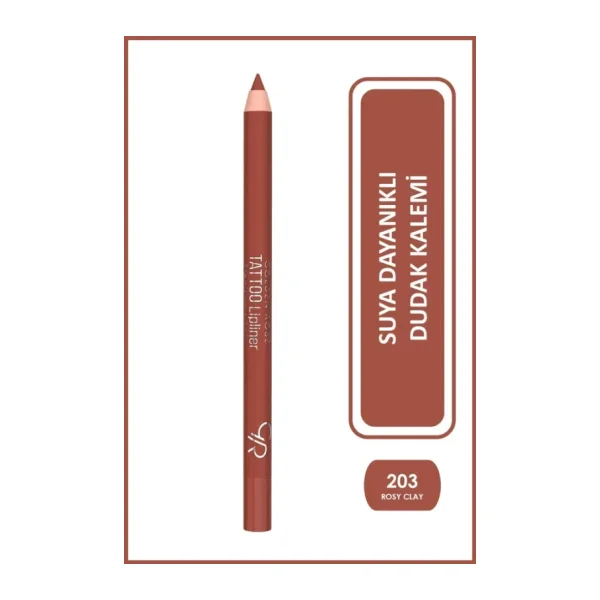 Golden Rose Tattoo Waterproof 203 Rosy Clay Dudak Kalemi