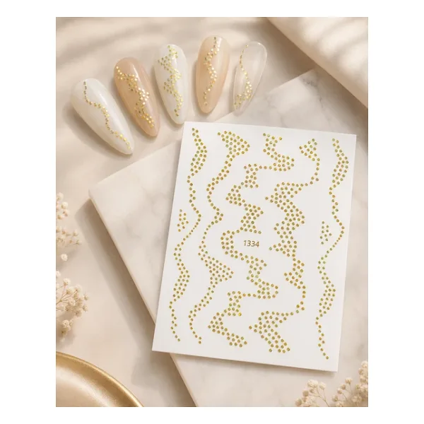 Holografik Altın Noktalar Tırnak Sticker Tırnak Etiketi Nail Art Jo-1334
