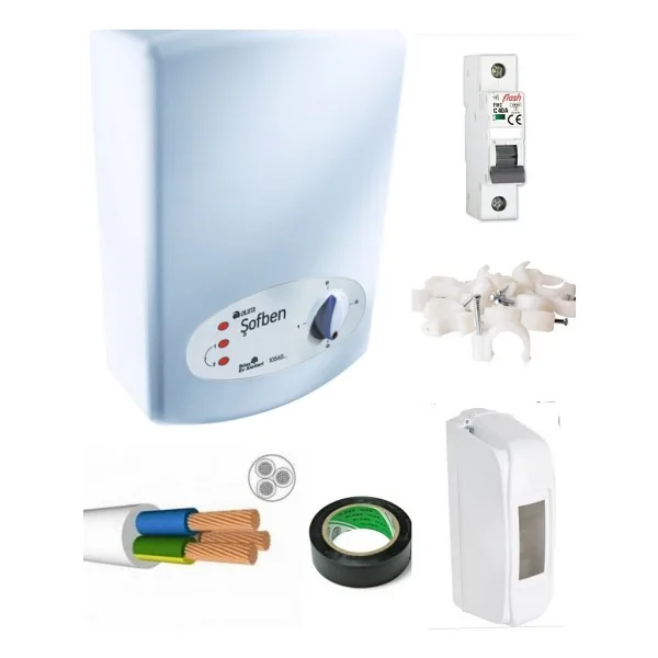 İhlas Ihlas Aura Basic Yeni Model Banyo Şofbeni 105A6 7350W+8MT Kablolu Set Montaja Hazır Paket