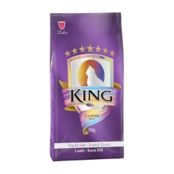 King Multicolor Kuzu Etli 15 kg Yetişkin Kedi Maması