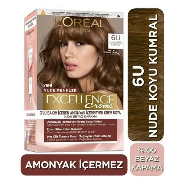 L'Oreal Paris Excellence Creme 6U Nude Koyu Kumral Saç Boyası