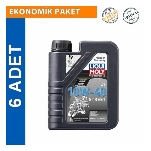 Liqui Moly Street 10W-40 4T 1 lt 6'lı Motosiklet Yağı