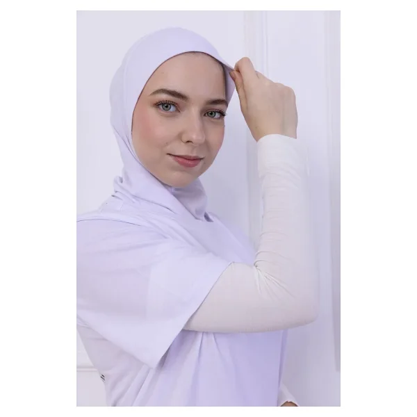Loggia Likralı Penye Kolluk Ekru - Pratik Kadın Tesettür Düz Namaz Kolluğu 1 Çift 40cm Viskon Hijab