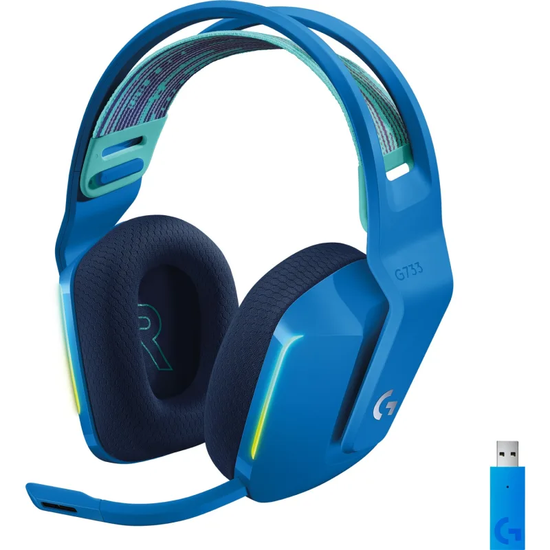 Logitech G733 Lightspeed Mavi RGB 7.1 Kablosuz Kulak Üstü Oyuncu Kulaklığı