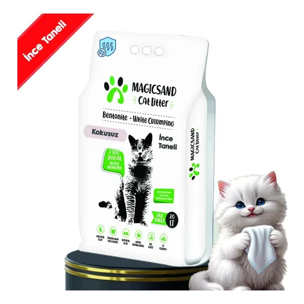 Magicsand Kokusuz 20 lt İnce Taneli Bentonit Kedi Kumu