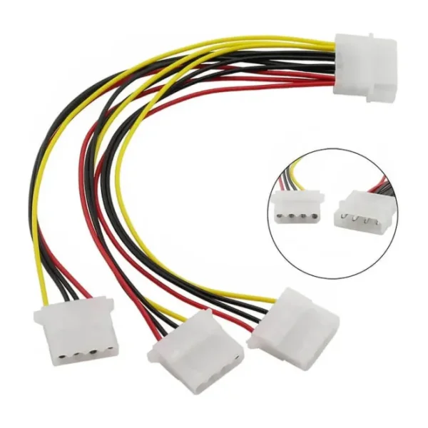 Power Çoklayıcı Kasa İçi 4 Pin Molex 1 Erkek 3 Dişi Kablo
