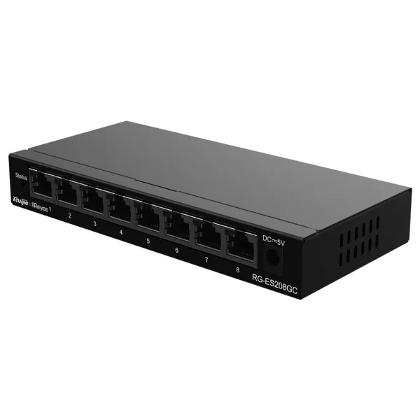RUIJIE REYEE RG-ES208GC 8 PORT 10/100/1000 RUIJIE CLOUD YONETILEBİLİR DESKTOP SWITCH METAL KASA