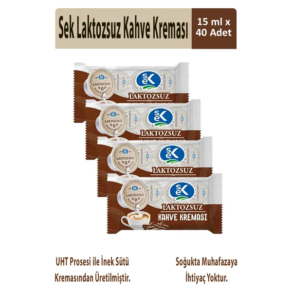 Sek Laktozsuz Kahve Kreması 15 ml x 10 Adet x 4 Paket