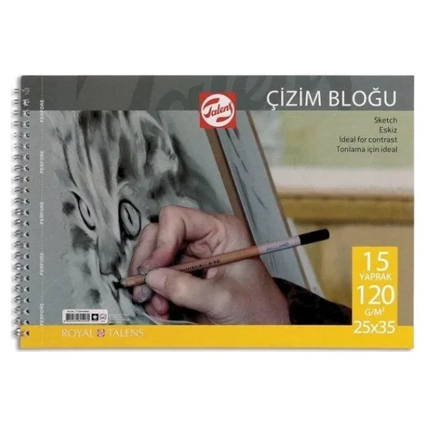 Talens 25 x 35 Spiralli Çizim Blok 15 Yaprak