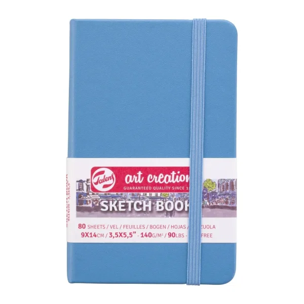 Talens Sketchbook Sert Kapak Eskiz Çizim Defteri 9 x 14 cm A6 140 gr 80 Yaprak Pastel Mavi