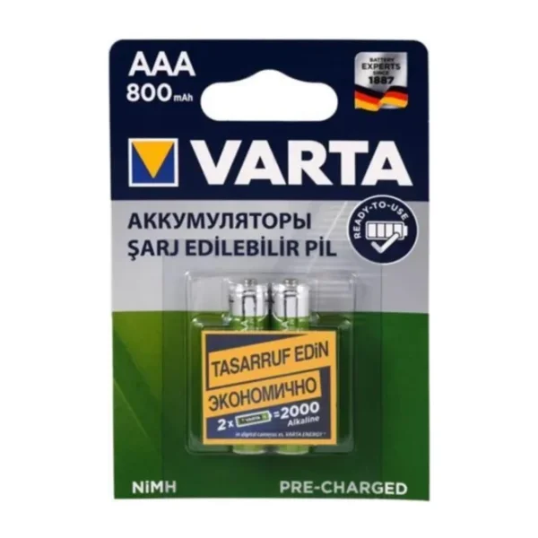 Varta 56703 800 mAh 2'li Şarjlı AAA İnce Kalem Pil