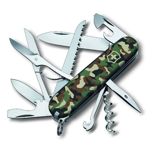 Victorinox Huntsman 1.3713.94 Yeşil Kamuflaj 15 Fonksiyonlu Çok Amaçlı Çakı