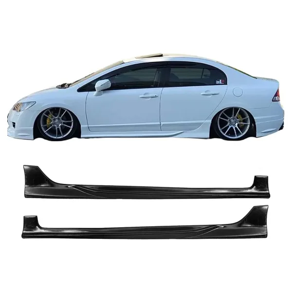 AkmTuning Honda Civic FD6 Custom Yan Marşpiyel Seti Plastik 2 Adet Mat Siyah 2006 2007 2008 2009 2010 2011