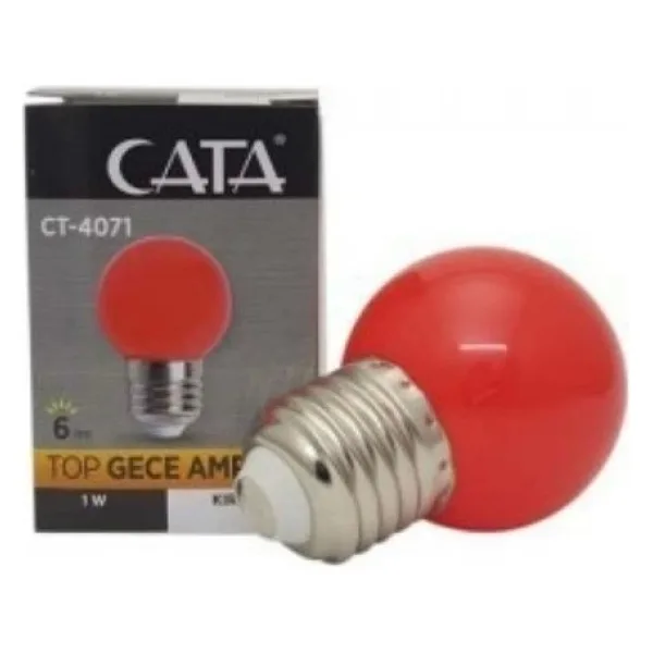 Cata 1W Kırmızı Ledli Gece Lambası E-27 Duylu