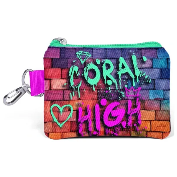 Coral High Pembe Lacivert Grafiti Yazılı Thermo Çocuk Çanta Bozuk Para Çantası 21898