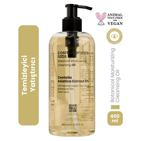 Cosmogenesis Labs Yüz Ve Makyaj Temizleme Yağı 400ml - Nemlendirici, Sebum Dengeleyici, Cleansing Oil Vegan (%5 CICA)