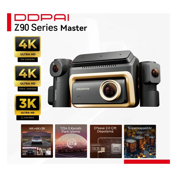 Ddpai Z90 Master 3 Kameralı Araç Kamerası Seti