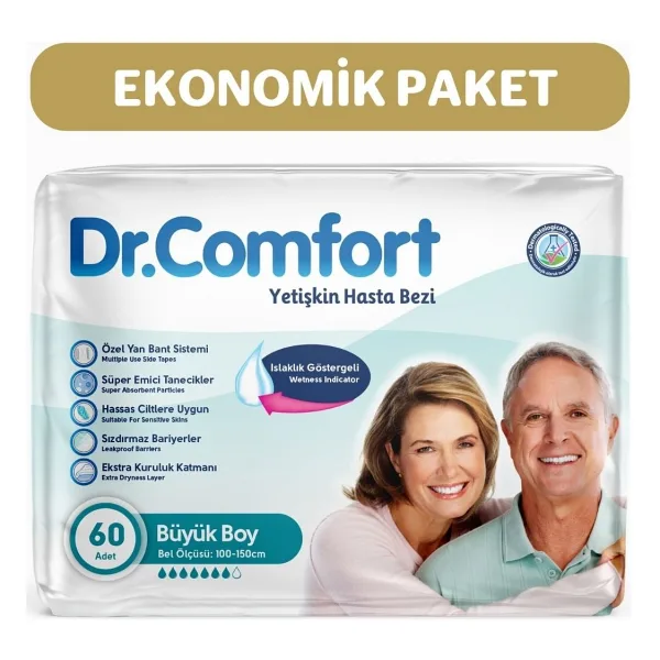 Dr.Comfort Belbantlı Büyük Boy L 30'lu 2 Adet Hasta Bezi
