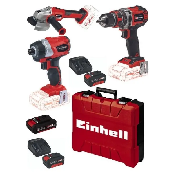 Einhell Te-Cd 18/50 Li-I Bl Matkap Te-Cı 18 Bl Vidalama Axxio 18/125 Avuç Taşlama 2X4.0AH+2.0AH Kömürsüz Profesyonel Akülü Set
