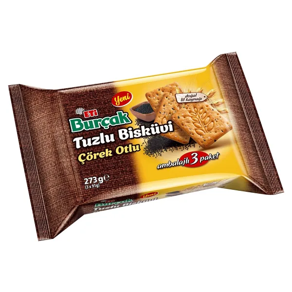 Eti Burçak Çörek Otlu Tuzlu Bisküvi 3x91 gr