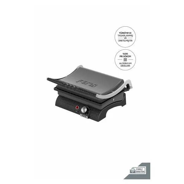 Feris FT3011 12 Dilim Antrasit 1800 W Döküm Sanayi Tipi Tost Makinesi