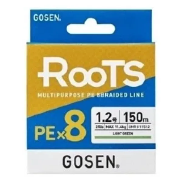 Gosen X8 Roots PE 8 Örgü Spin İp Misina 150mt A.Yeşil PE1.0-0.171mm