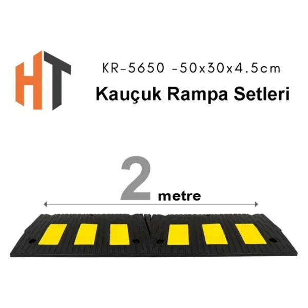 Hayat Trafik - Kauçuk Rampa Set, Otopark Rampası, Kaldırım Rampası 50x30x4,5 cm 2 Metre