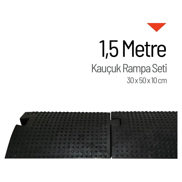Kauçuk Rampa, Otopark Rampası, Kaldırım Rampası 30 x 50 x 10 cm 1,5 Metre