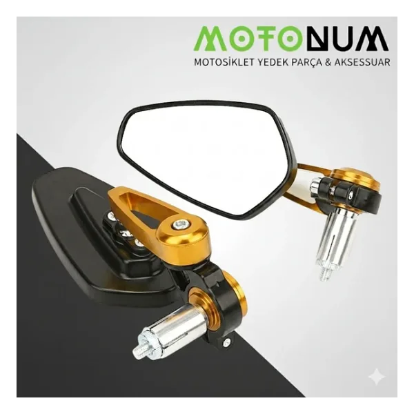 Kuba Çita 50R Gold Cnc Gidon Ayna-Sarı Detaylı-Ma00760
