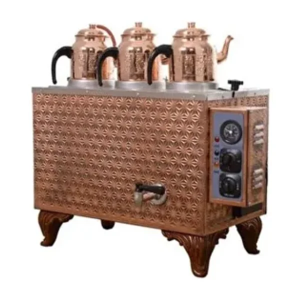 KUTLU SADRAZAM 3 DEMLİKLİ BAKIR ÇAY KAZANI (ELEKTRİKLİ)