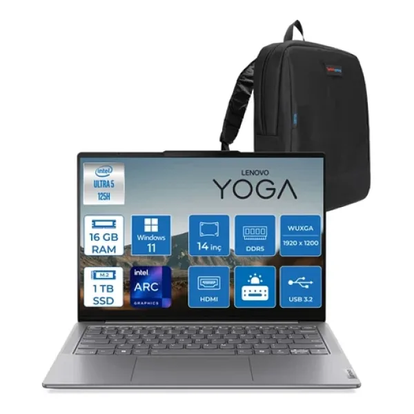 Lenovo Yoga Slim 7 14IMH9 Ultra 5 125H 16GB LPDDR5X 1tb 14" Wuxga (1920X1200) OLED 400NITS Intel Arc Graphics Windows 11 Home Taşınabilir Bilgisayar YS14IMH9H02 + Zettaçanta