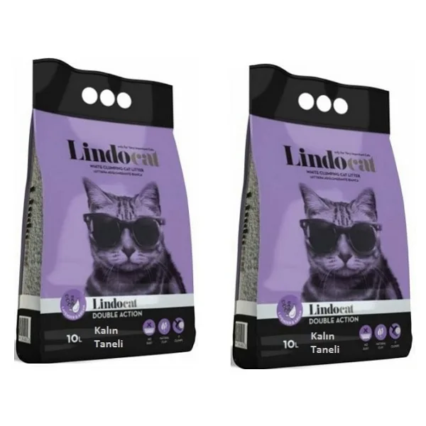 Lindo Cat İnce Taneli 10 lt 2'li Bentonit Kedi Kumu