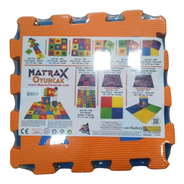 Matrax Oyuncak Eva Puzzle 33 x 33 cm x 7 mm Harf Seti