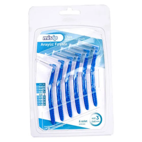 Misip Arayüz Fırçası 0,60 mm Mavi 6'lı