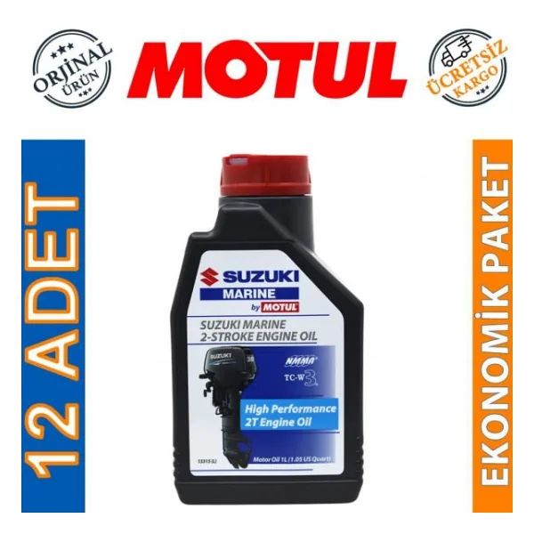 Motul Suzuki Marine 2T 1 Lt 2 Zamanlı Tekne Motor Yağı (12 Adet)