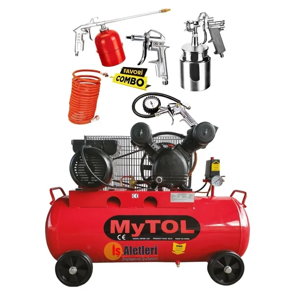 Mytol 200 Litre Hava Kompresörü 8 Bar 3 Hp Ve 5 Parça Havalı Alet Seti