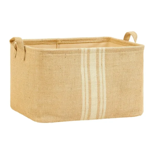 Ocean Home Textile Çizgili Jüt Sepet 42 x 31 x 25 cm