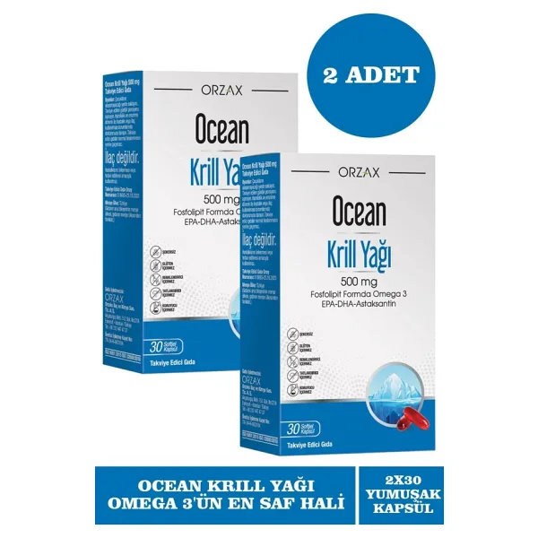 Ocean Krill Oil 500 mg 30 Kapsül 2'li