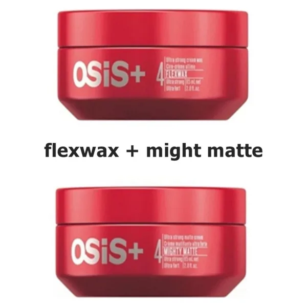 Osis Mighty Matte Güçlü Tutucu Mat Wax 85 ml + Osis Flex Wax Ultra Güçlü Krem Wax 85 Ml