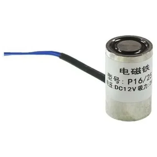 P16/25 12V Elektromıknatıs - 2kg Elektro Manyetik Tutucu