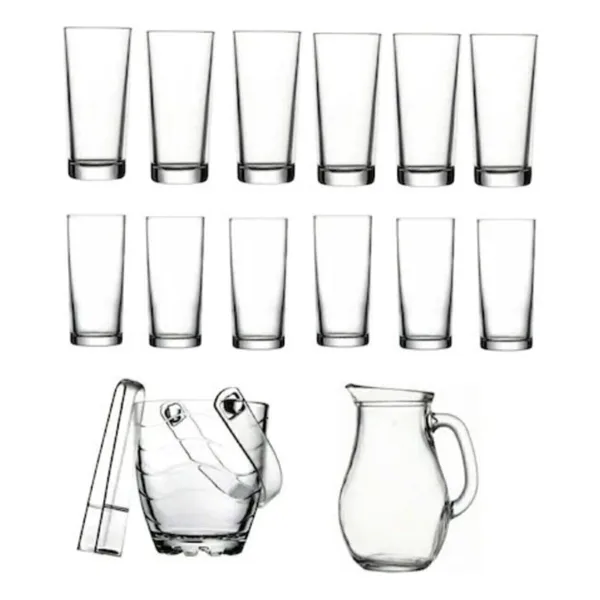 Paşabahçe rakı bardak ve 15 prç. rakı bardağı ve buz kovası seti