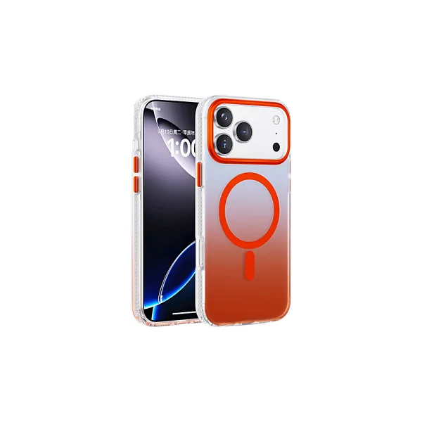 Piili iPhone 17 Pro Gradyan Magsafe Telefon Kılıfı Turuncu