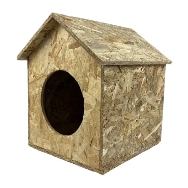 Reyo Kedi Evi Dış Ortam Uygun Ahşap Kedi Evi OSB 40x35x30 cm - CAT16