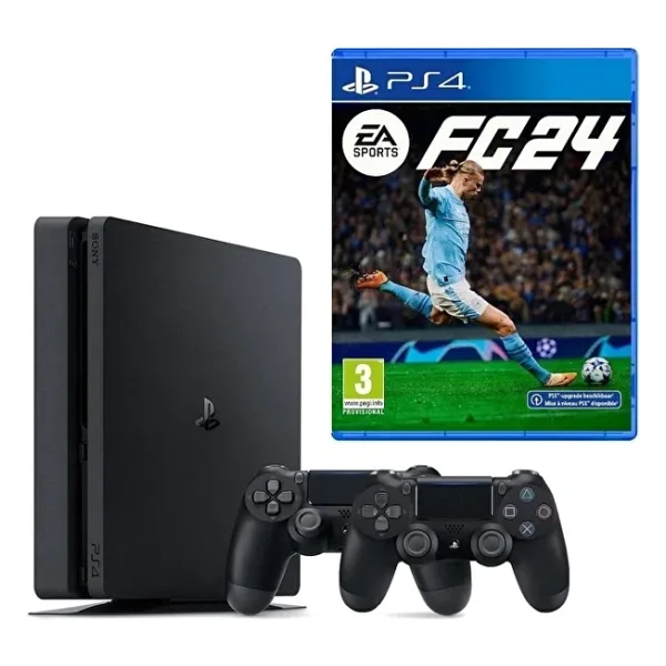 Sony Playstation 4 Slim 500 GB + 2. DualShock Kol + Ps4 EA SPORTS FC 24 (ithalatçı Garantili)