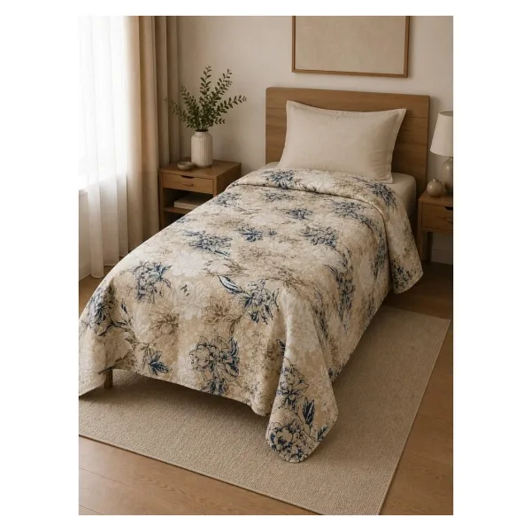 Tek Kişilik Pike Yatak Örtüsü%100 Pamuk 170x230 Lacivert